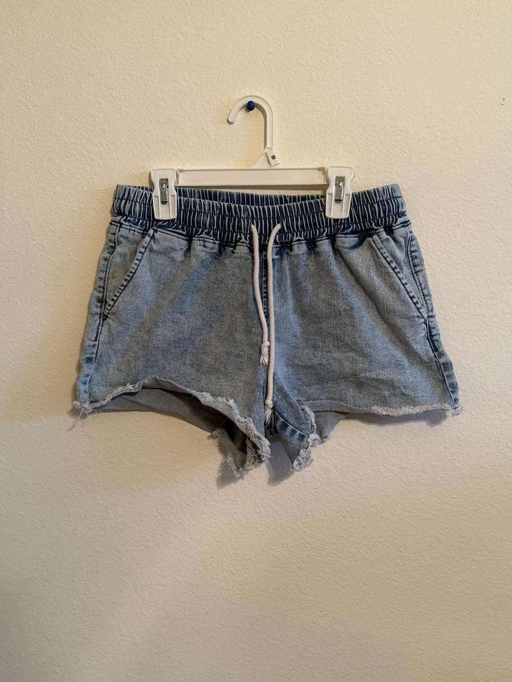 Tinseltown Light Blue Denim Drawstring Shorts
